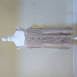 Express Tan Button Front Cinched Waist Tank Dress Size XL